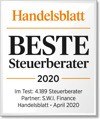Auszeichnung vom Handelsblatt Bester Steuerberater 2020 Hannover Peters Schoenlein Arzt Zahnarzt